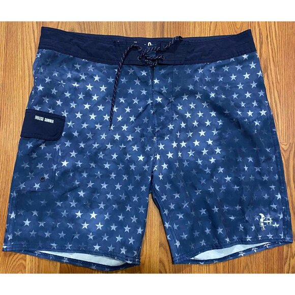 Endless Summer Mens 36 Blue Stars AOP Board Shorts Beach Swim Trunks - Picture 1 of 8